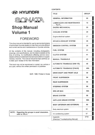 1997 Hyundai Sonata Service Repair Manual
