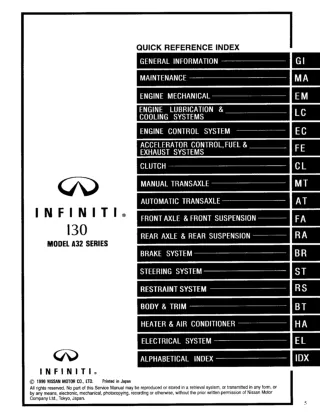 1997 Infiniti I30 Service Repair Manual