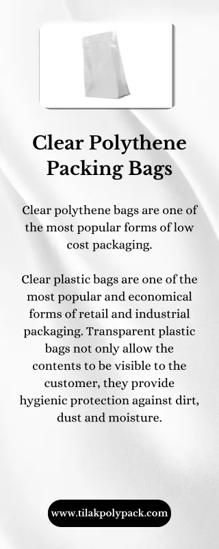 Clear Polythene Packing Bags