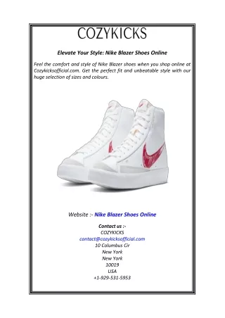 Elevate Your Style Nike Blazer Shoes Online