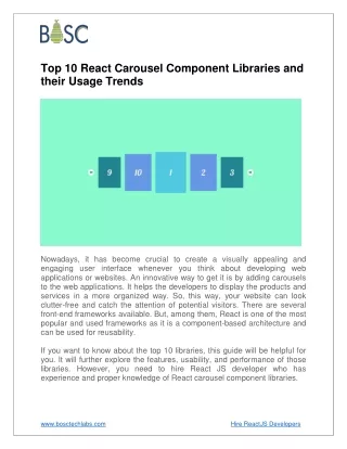 Boost Your Website with Top React Carousel Libraries | BOSC