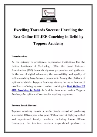 Best Online IIT JEE Coaching In Delhi Call-07827048964