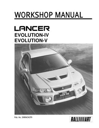 1997 Mitsubishi Lancer Evolution IV  Evolution V  Evolution VI (EVO 4  EVO 5  EVO 6) Service Repair Manual