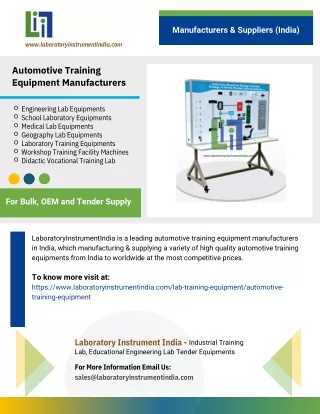 Automotive Training Equipment Manufacturers