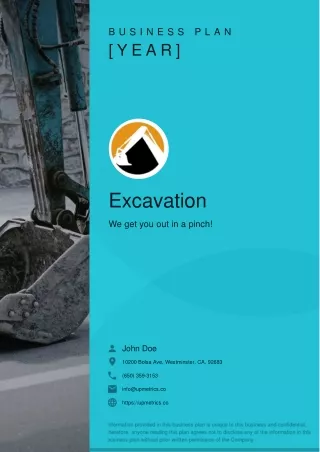 Excavation business plan example