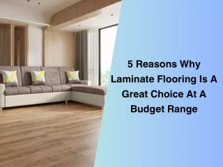 5 Reasons Why Laminate Flooring Is A Great Choice At A Budget Range