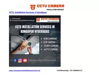 Best CCTV Installation Services in Kondapur Hyderabad