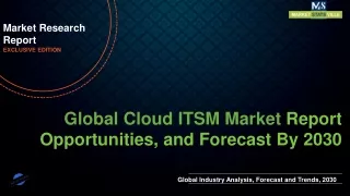 Cloud ITSM Market will reach at a CAGR of 20.8% from to 2030