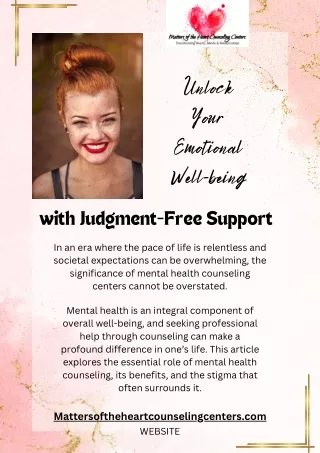 Unlock Your Emotional Well-being with Judgment-Free Support