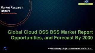 Cloud OSS BSS Market will reach at a CAGR of 12.8% from to 2030