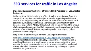 SEO services for traffic in Los Angeles