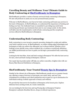 Shape wear in Brampton