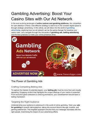 Gambling Advertising | Gambling Ads | Casino Ads | Betting Ads | Ad Platform