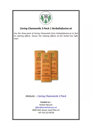 Caring Chamomile 3 Pack  Herbalinfusion.at