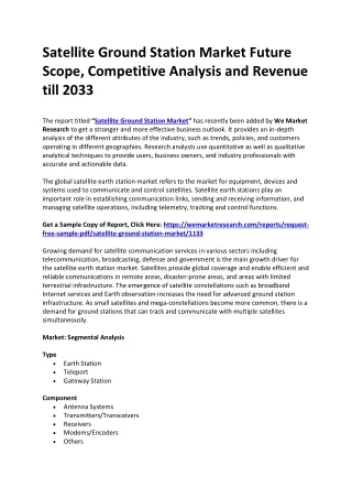 Satellite Ground Station Market Future Scope