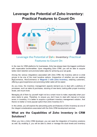 Maximizing Magento 2 Efficiency: Streamlining with Zoho Inventory