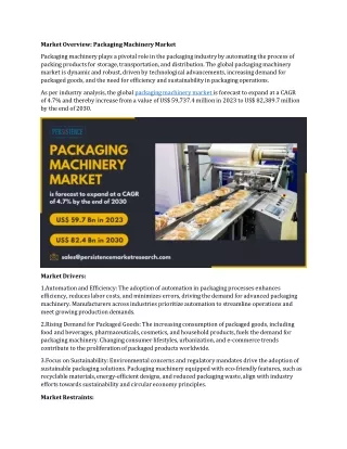 Packaging Machinery Market: Industry Leaders Navigate Regulatory Challenges