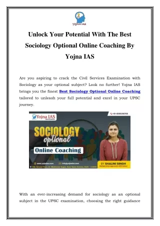 Best Sociology Optional Online Coaching  Call-8595390705