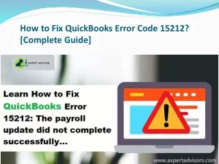 How to Fix QuickBooks Error Code 15212