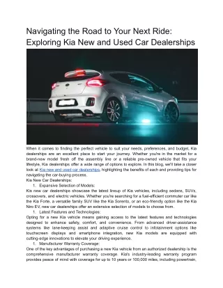 Navigating the Road to Your Next Ride_ Exploring Kia New and Used Car Dealerships