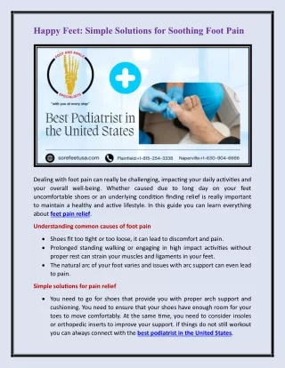 best podiatrist in the United States