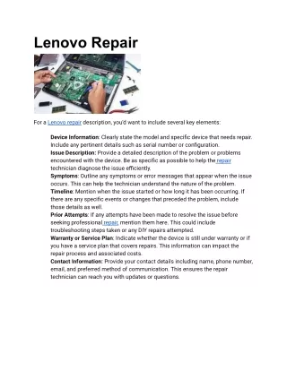 Lenovo Repair