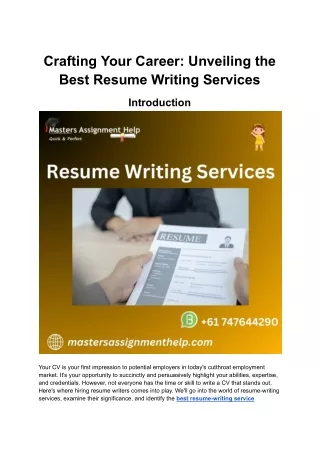 Best Resume Writing Services