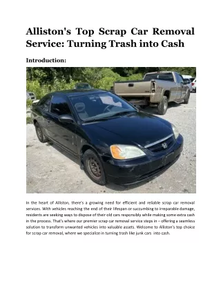 Alliston's Top Scrap Car Removal Service_ Turning Trash into Cash