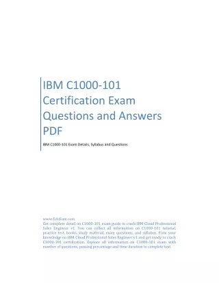 IBM C1000-101 Certification Exam Questions and Answers PDF