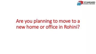 Low Cost Leading Professional Packers and Movers Rohini