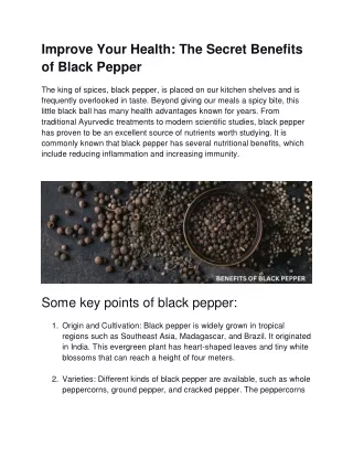 Improve Your Health_ The Secret Benefits of Black Pepper