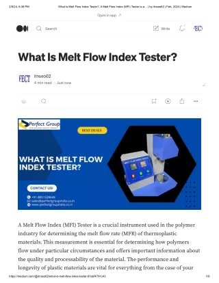 What Is Melt Flow Index Tester?