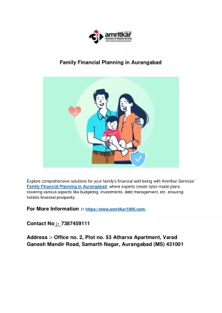 Family Financial Planning in Aurangabad