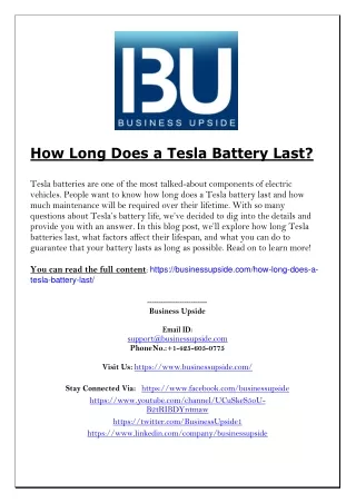 How Long Does a Tesla Battery Last