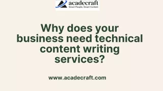 Why does your business need technical content writing services