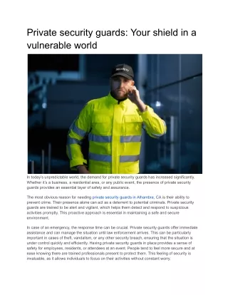 Private security guards_ Your shield in a vulnerable world