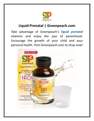 Liquid Prenatal  Greenpeach.com