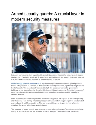 Armed security guards_ A crucial layer in modern security measures