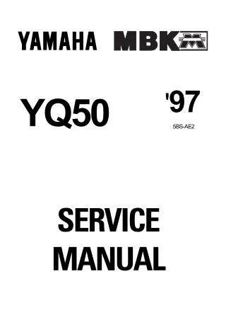 1997 Yamaha YQ50 Service Repair Manual