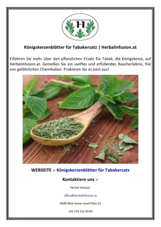 Königskerzenblätter für Tabakersatz  Herbalinfusion.at