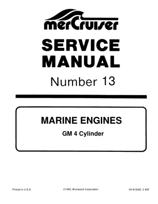 Mercruiser Marine Engines #13 GM 4 Cylinder Service Repair Manual