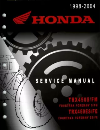 1998 Honda TRX450ES FourTrax Foreman ES Service Repair Manual