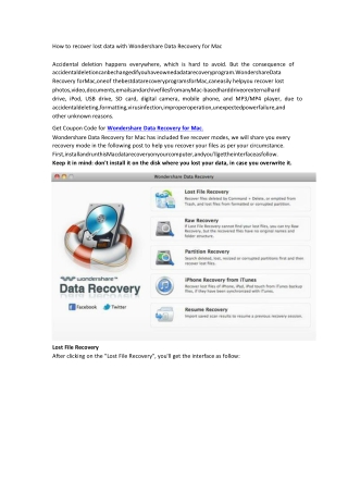 How to Recover Lost Data With Wondershare Data Recovery for