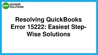 Learn How To Fix QuickBooks Error 15222