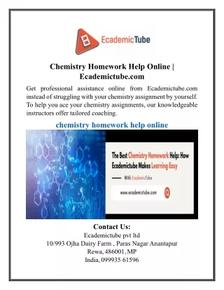 Chemistry Homework Help Online | Ecademictube.com