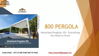 Motorized Pergolas 101- Everything You Need to Know