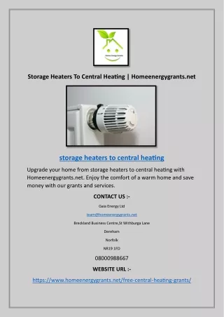 Storage Heaters To Central Heating | Homeenergygrants.net