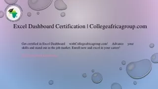 Excel Dashboard Certification  Collegeafricagroup.com
