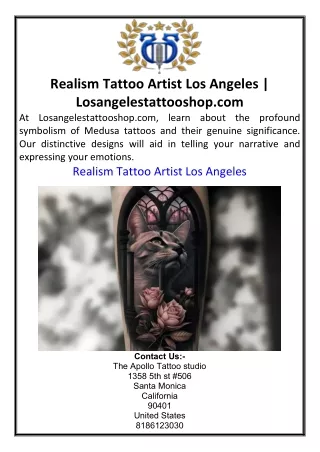 Realism Tattoo Artist Los Angeles  Losangelestattooshop.com