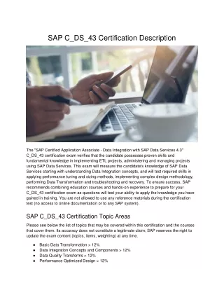 SAP C_DS_43 Certification Description